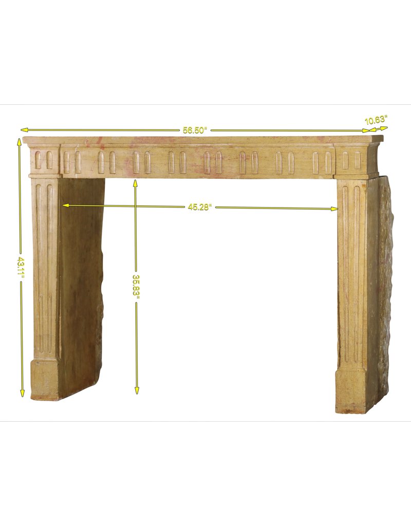 Maison Leon Van den Bogaert Timeless Multi Color French Stone Fireplace