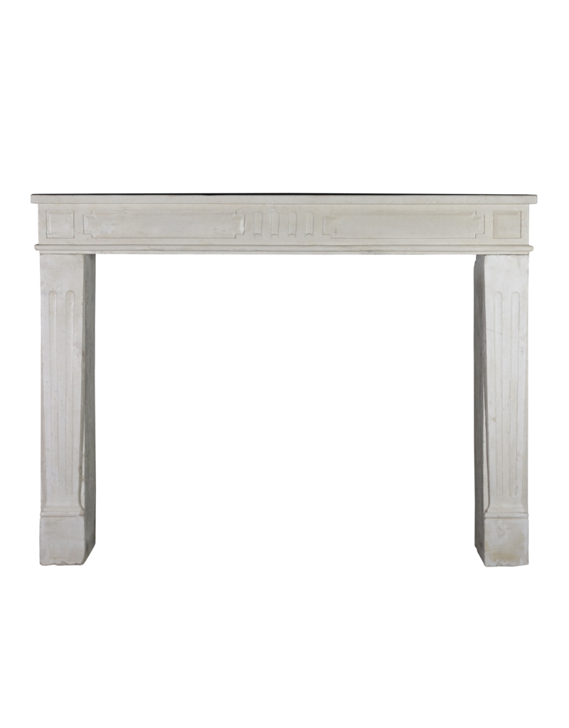 Classic Chic French White Limestone Fireplace