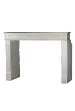 Classic Chic French White Limestone Fireplace