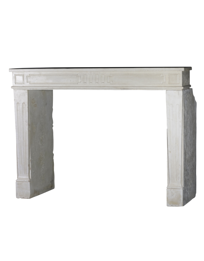 Classic Chic French White Limestone Fireplace