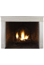 Classic Chic French White Limestone Fireplace