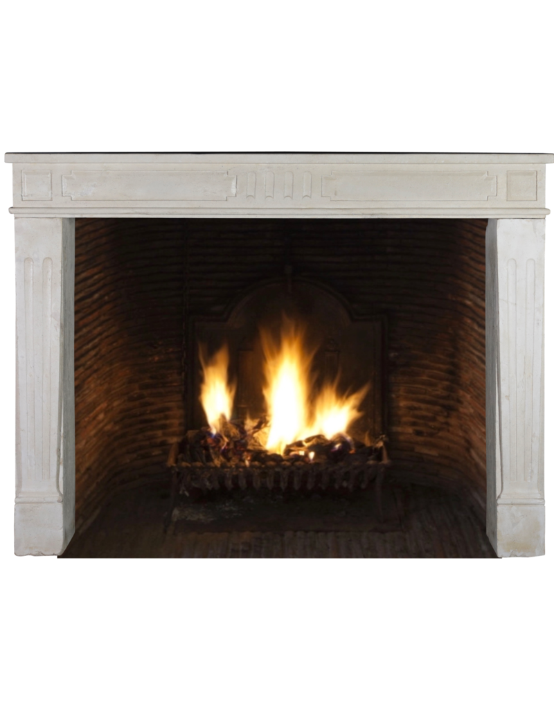 Maison Leon Van den Bogaert Classic Chic French White Limestone Fireplace