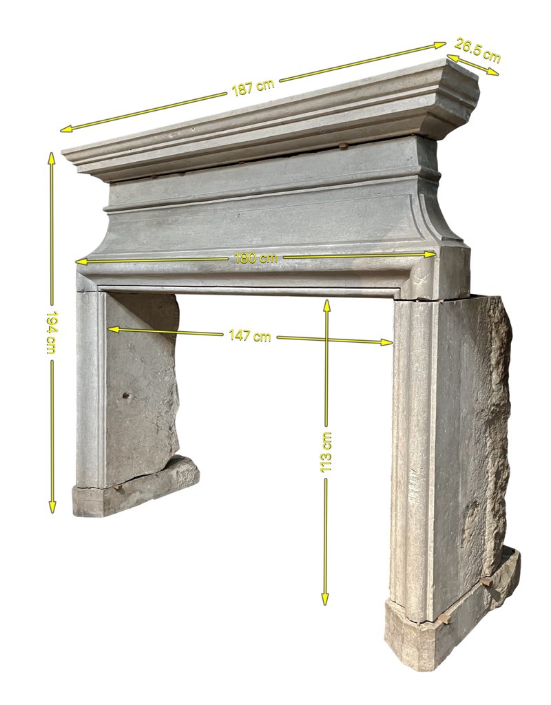 Maison Leon Van den Bogaert Rare Stone Fireplace