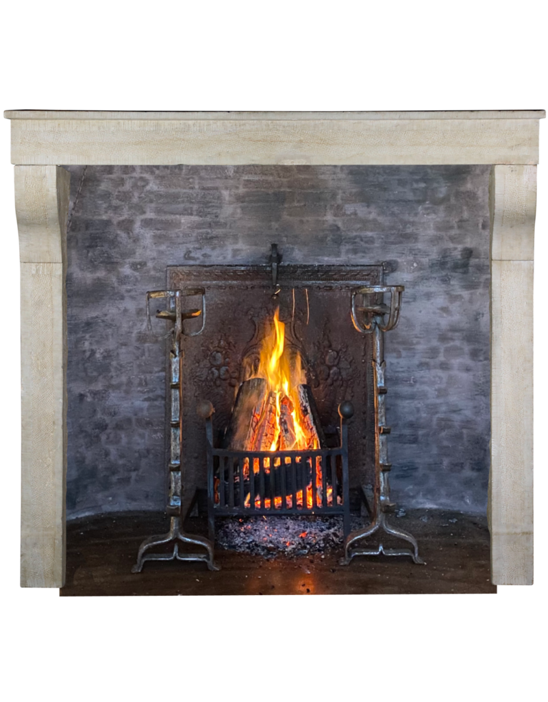 Elegant French Limestone Fireplace Surround