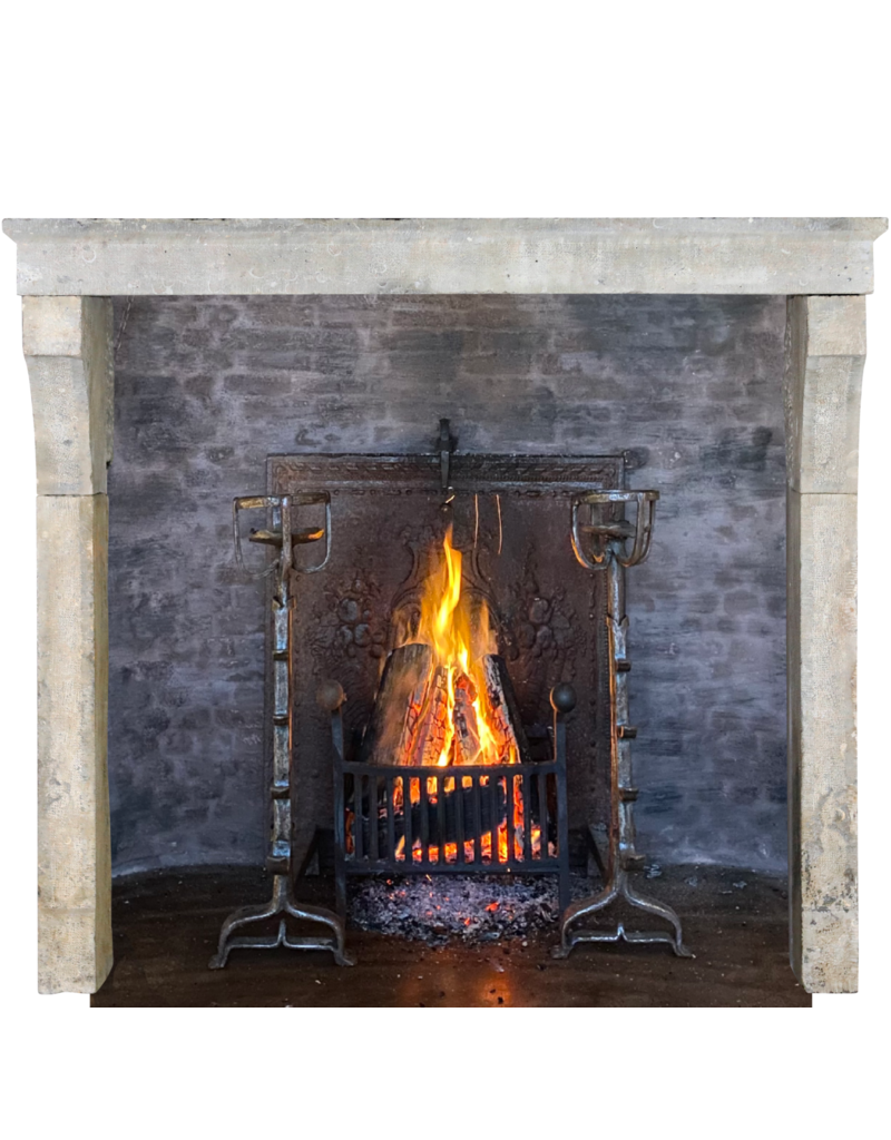 Grand Elegant Fossil Stone Fireplace