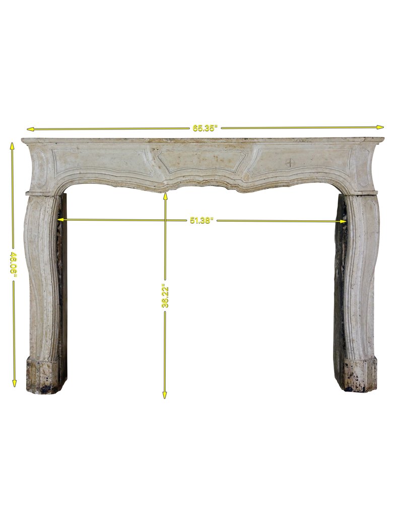 Classic Timeless French Louis XIV Style Limestone Fireplace