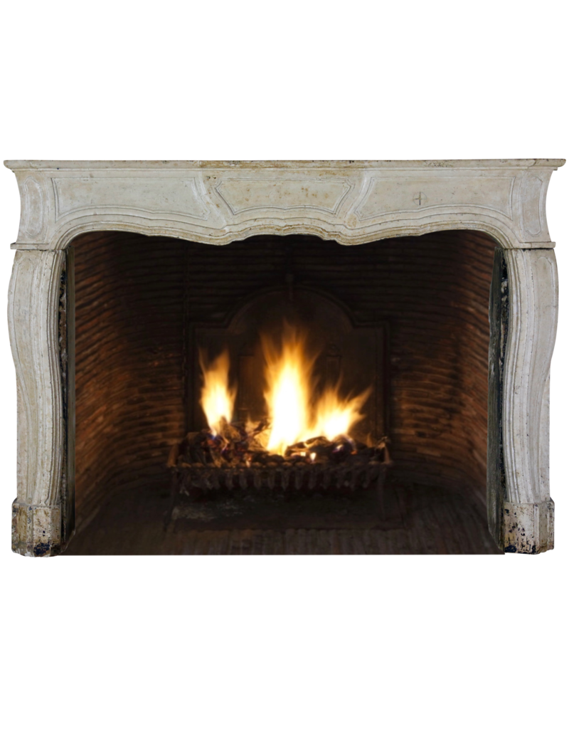 Classic Timeless French Louis XIV Style Limestone Fireplace