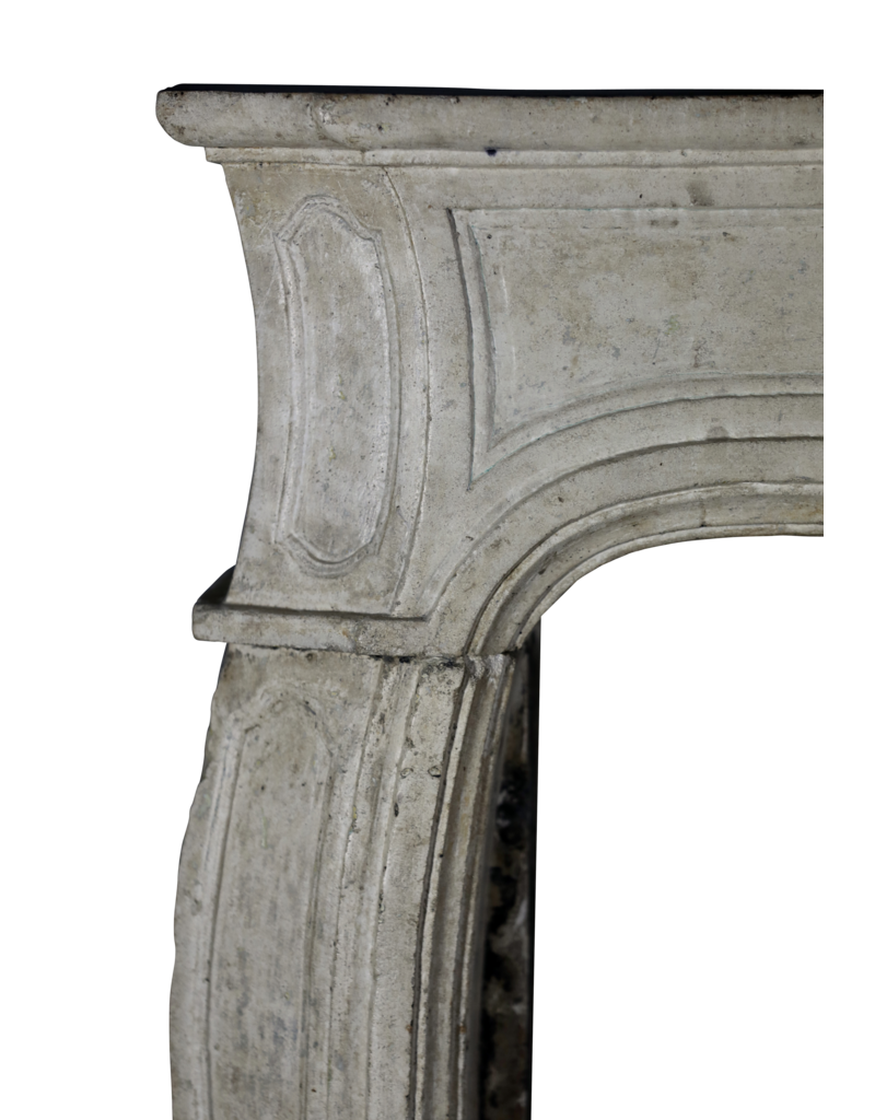 Classic Timeless French Louis XIV Style Limestone Fireplace