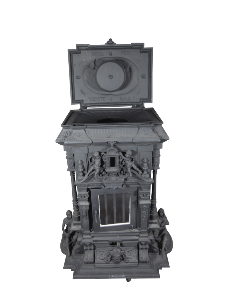 Estufa Pequeña De Hierro Fundido - The Antique Fireplace Bank