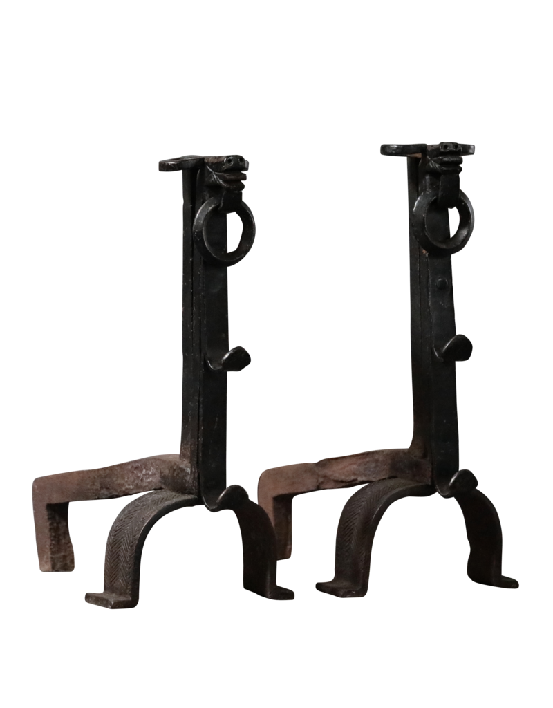 Maison Leon Van den Bogaert Medieval Pair Of Andiron