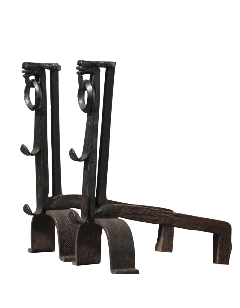 Maison Leon Van den Bogaert Medieval Pair Of Andiron
