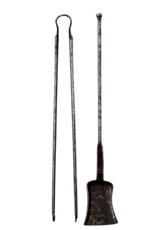 Maison Leon Van den Bogaert Conjunto Decorativo Y Antiguo De Herramientas De Chimenea De Hierro Forjado