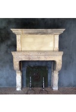 Maison Leon Van den Bogaert Original 17Th Century French Antique Fireplace Surround In Limestone