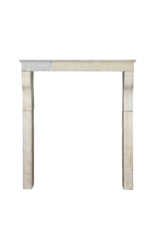 French Elegant Rustic Limestone Fireplace