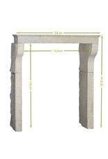 French Elegant Rustic Limestone Fireplace