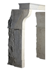 Maison Leon Van den Bogaert French Elegant Rustic Limestone Fireplace