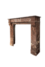 Small Belgian Antique Fireplace Surround In Brown Marble