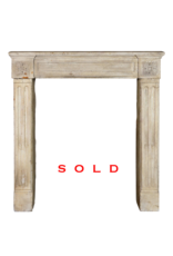 Small French Country Limestone Fireplace Surround