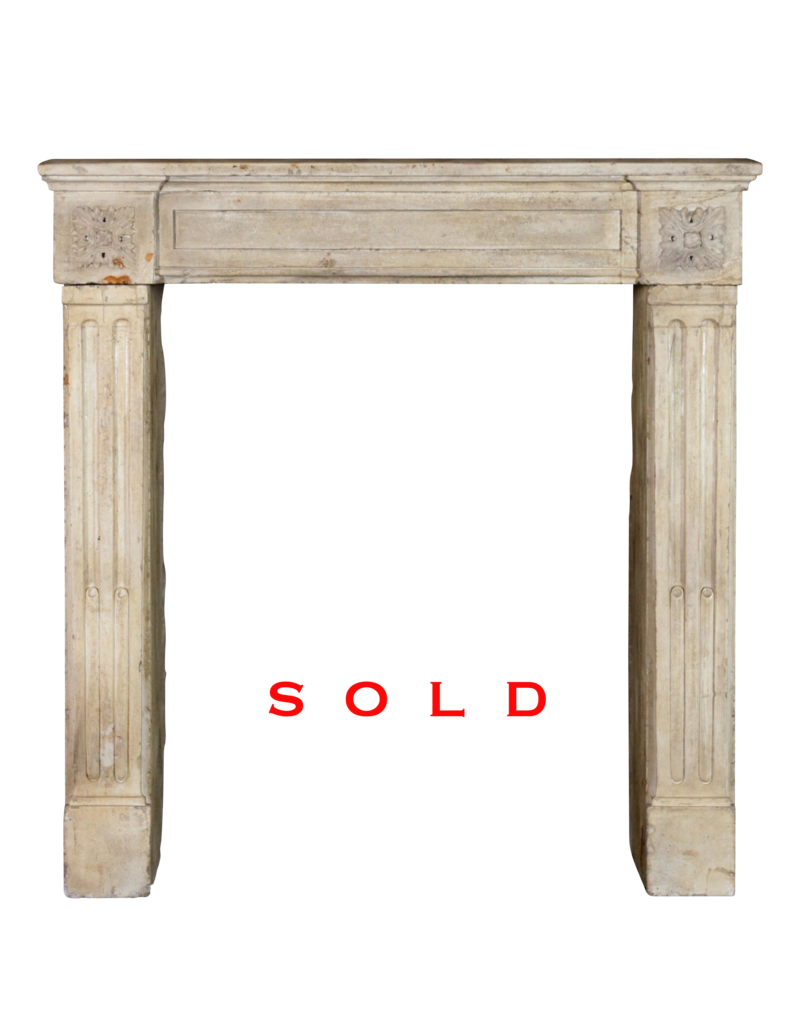 Small French Country Limestone Fireplace Surround