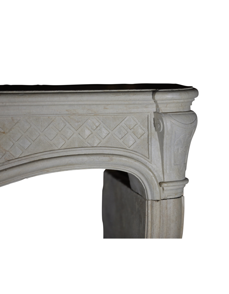 Traditional French Limestone Antique Fireplace Surround