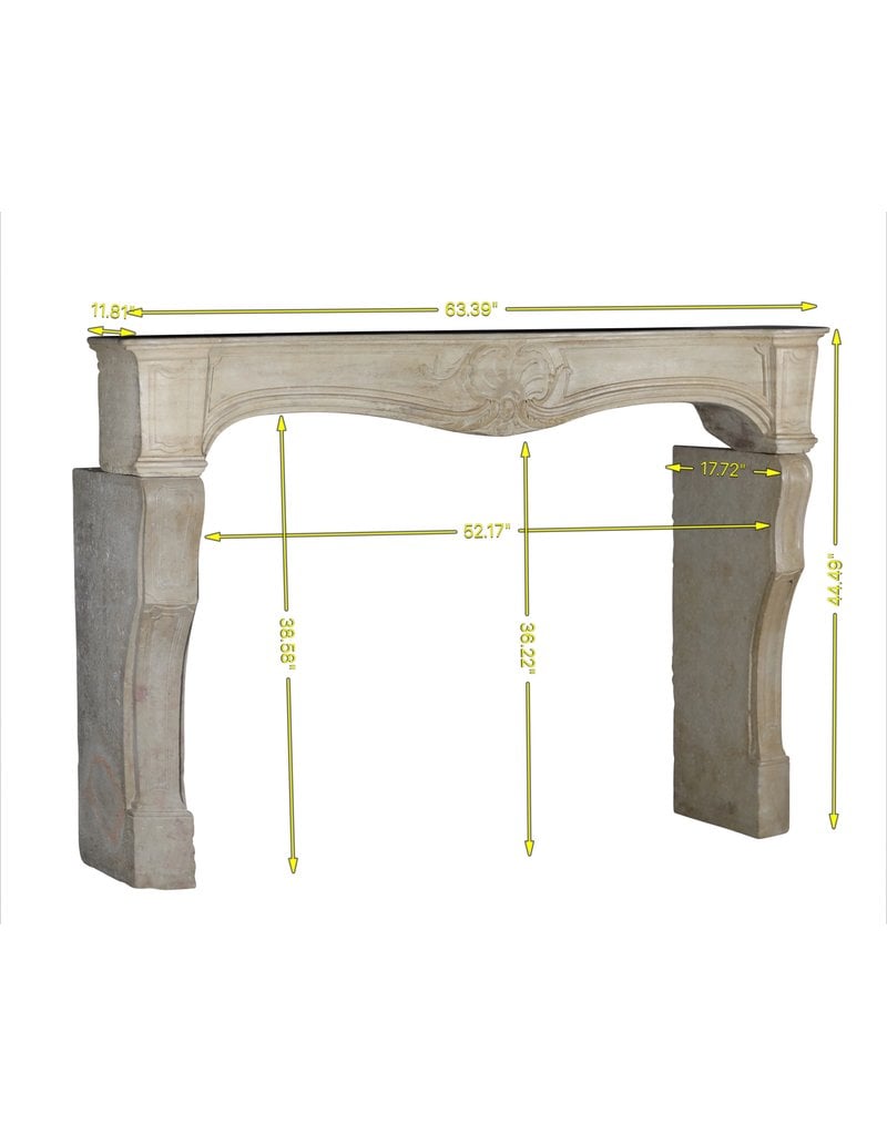 Classic French Limestone Fireplace