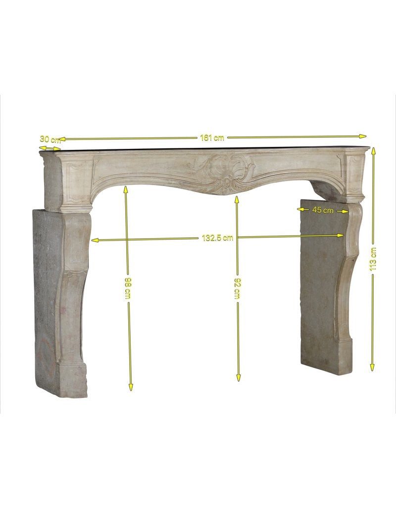 Classic French Limestone Fireplace