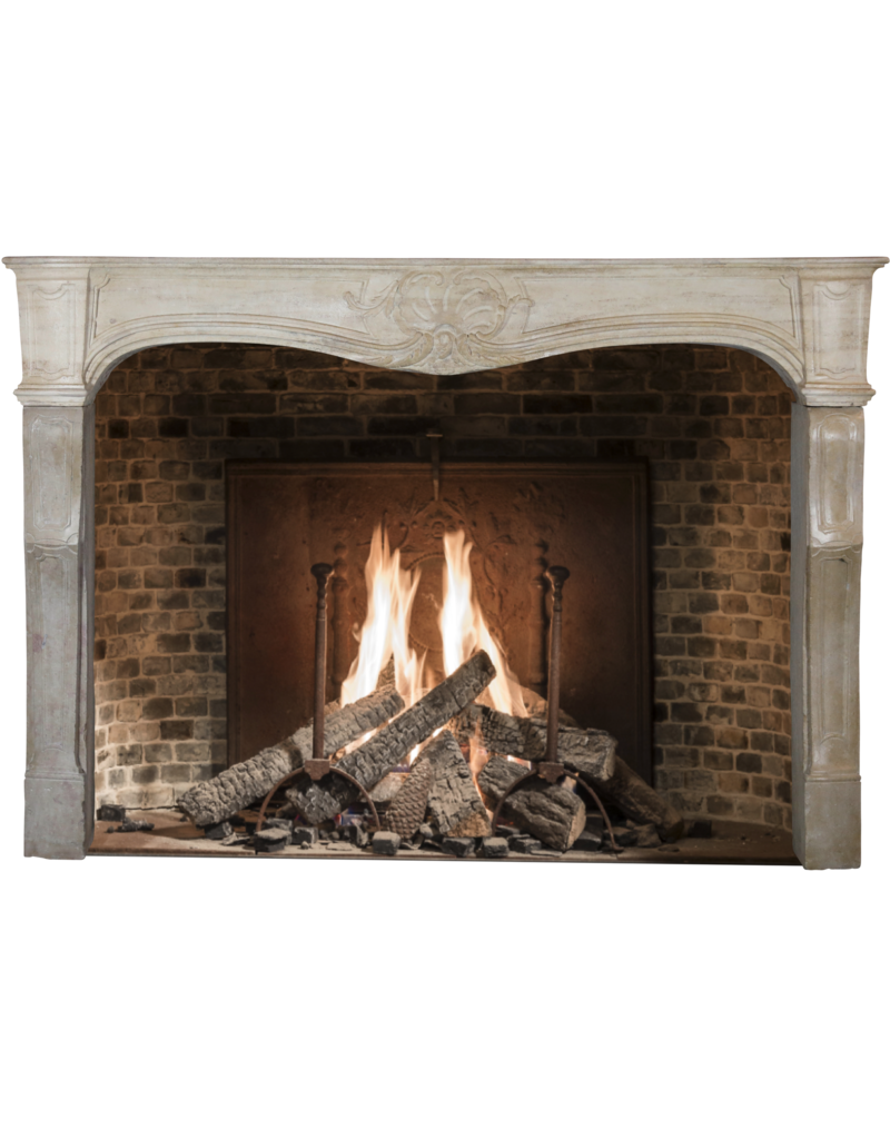 Classic French Limestone Fireplace