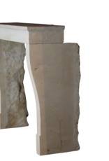 French Rustic Limestone Fireplace Mantle