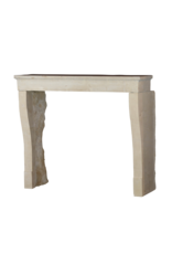 French Rustic Limestone Fireplace Mantle