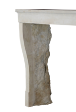 French Rustic Limestone Fireplace Mantle