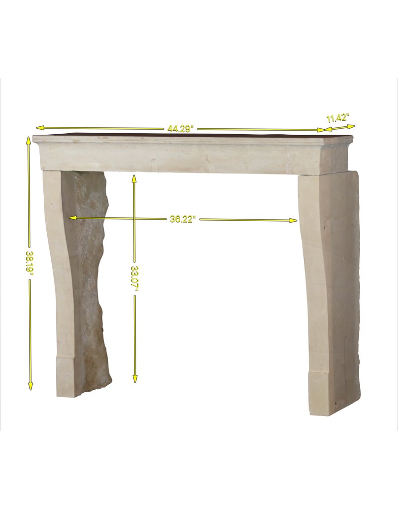 French Rustic Limestone Fireplace Mantle