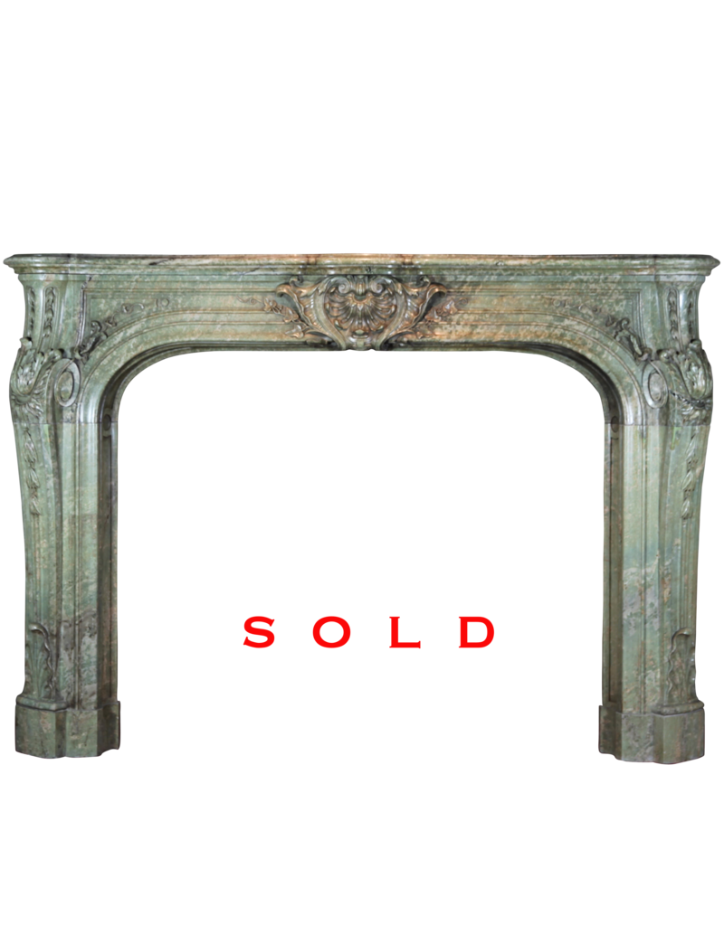 Grand Green Marble 19Th Century Antique Fireplace Surround