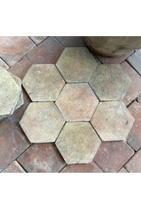 Antique Burgundy Hexagonal Terra Cotta Tiles