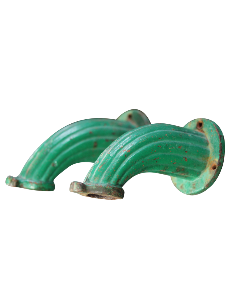 Unique Pair of  Simple Antique Water Spout In Cast Iron