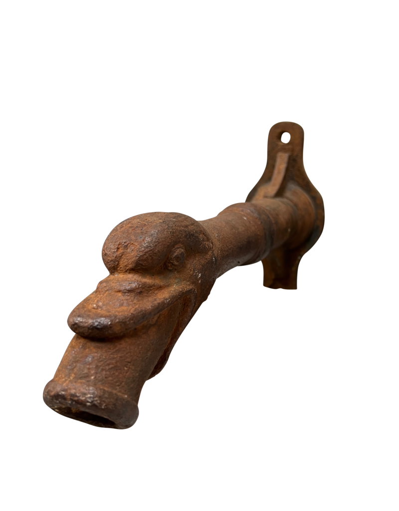 Antique Water Spout In Cast Iron With Duck Head