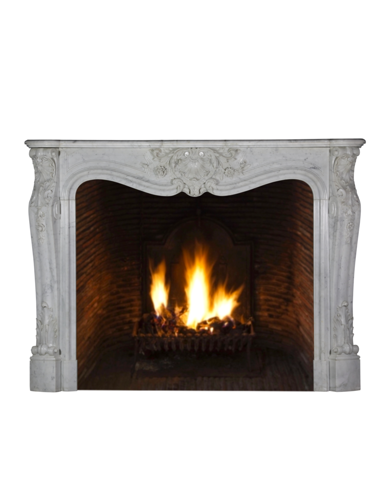 Classic White Carrara Marble Fireplace