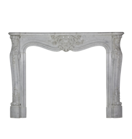 Classic White Carrara Marble Antique Fireplace