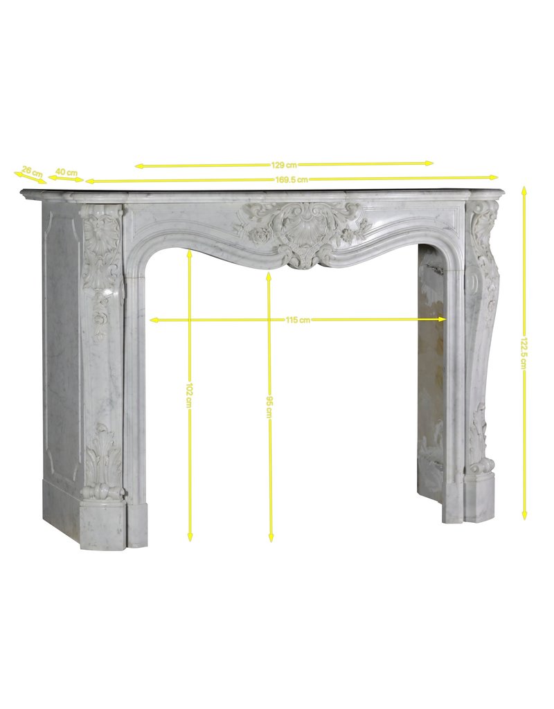 Maison Leon Van den Bogaert Chimenea clásica de mármol blanco de Carrara