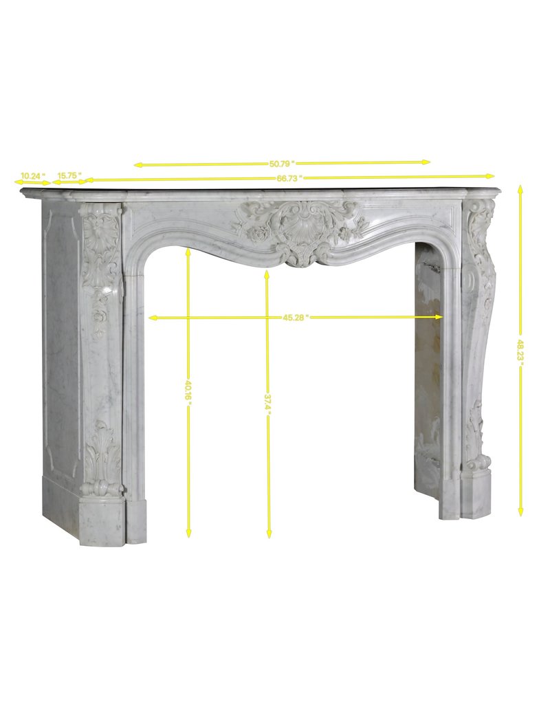 Classic White Carrara Marble Fireplace