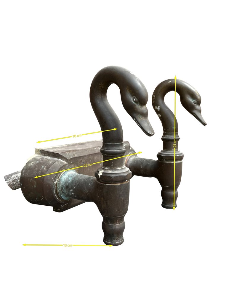 Maison Leon Van den Bogaert Paar luxuriöse französische Vintage-Wasserhähne mit Entenkopf