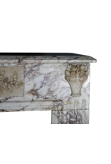 Phenomenal Breccia Marble Antique Fireplace