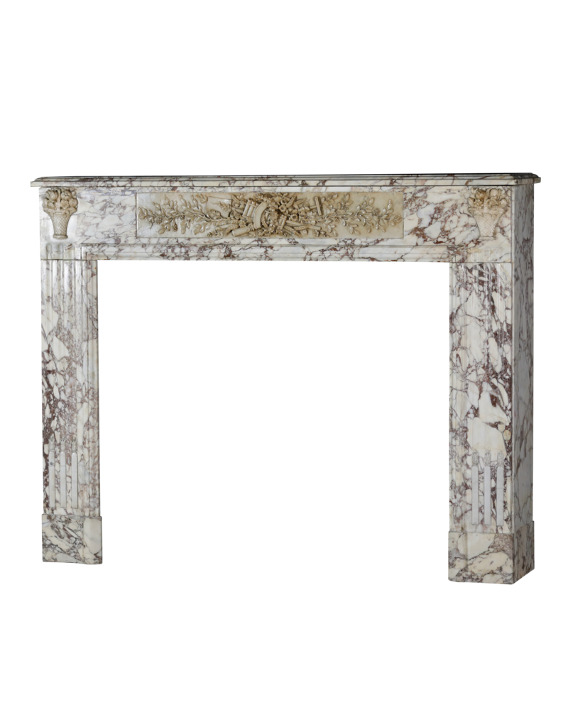 Phenomenal Breccia Marble Antique Fireplace