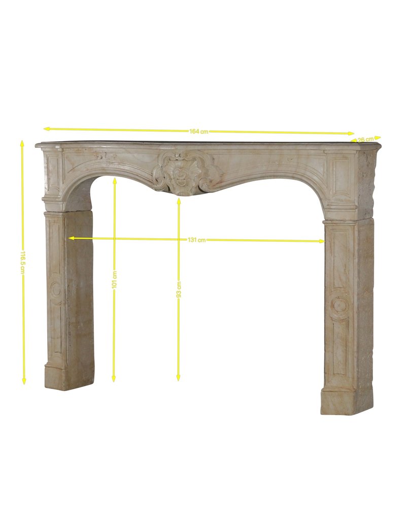 Classic French Limestone Fireplace