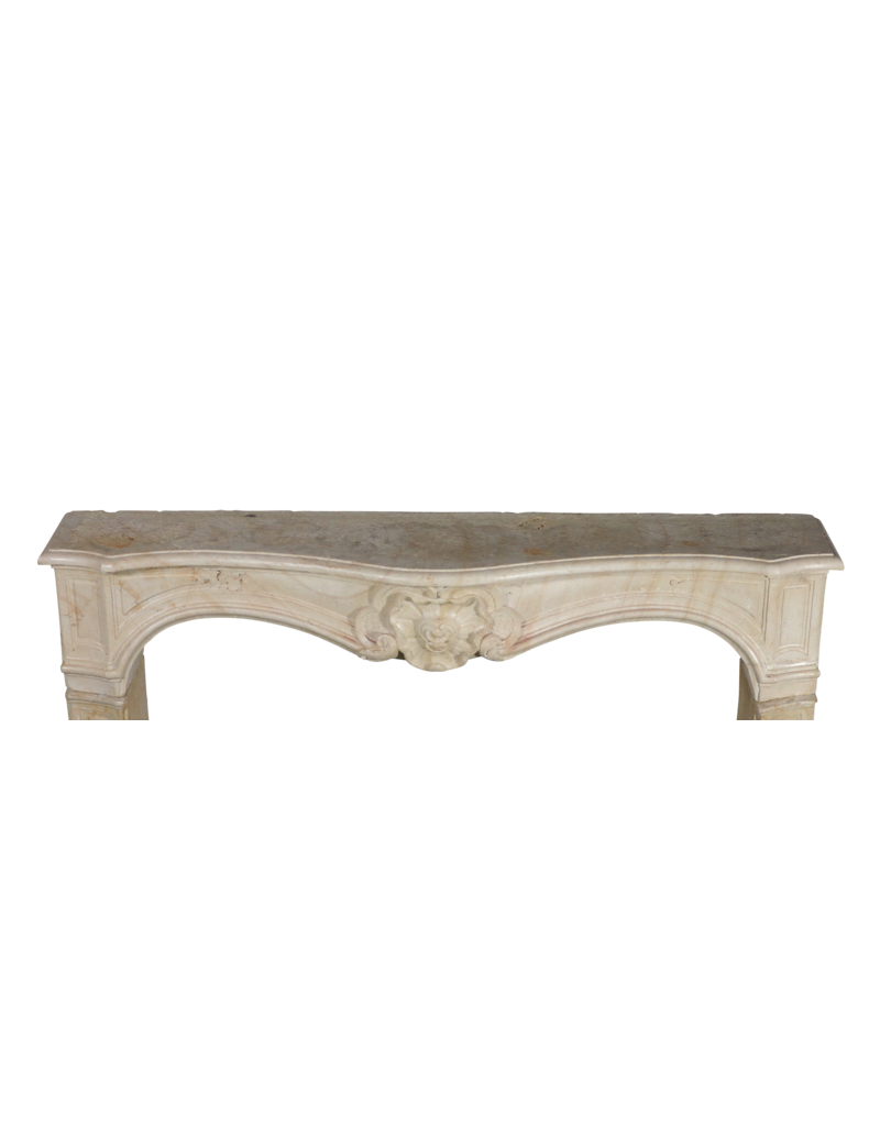 Classic French Limestone Fireplace