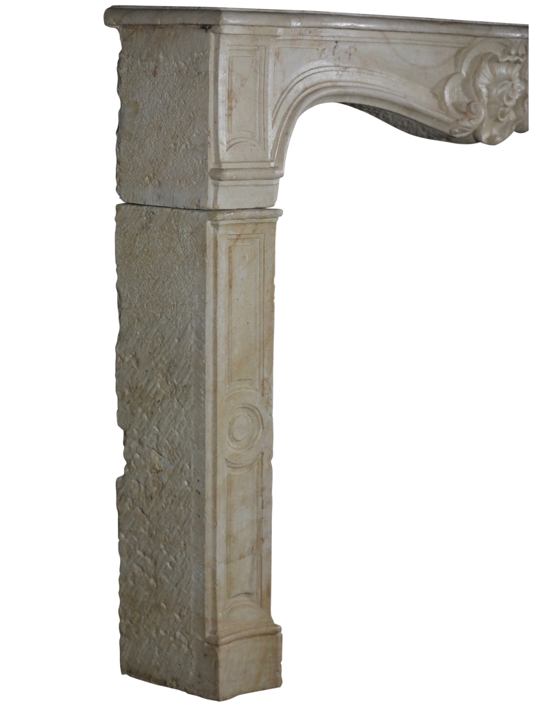 Classic French Limestone Fireplace