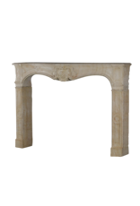 Classic French Limestone Fireplace