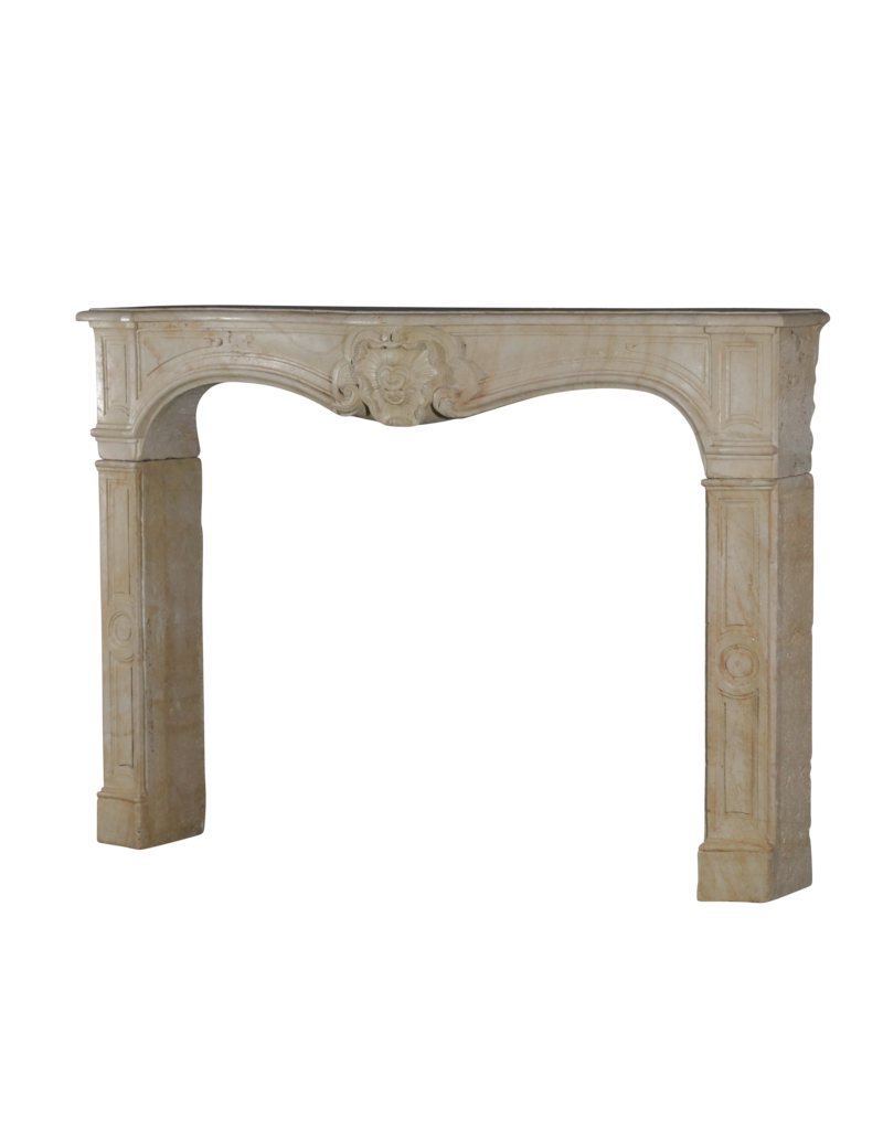 Classic French Limestone Fireplace