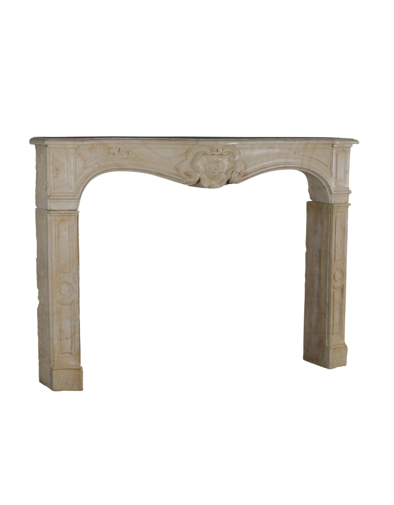 Classic French Limestone Fireplace