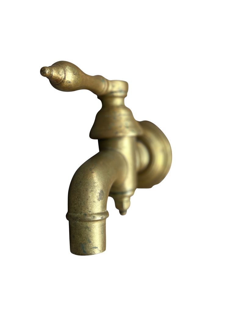 Vintage Solid Watertap In Oxidised Brass - The Antique Fireplace Bank