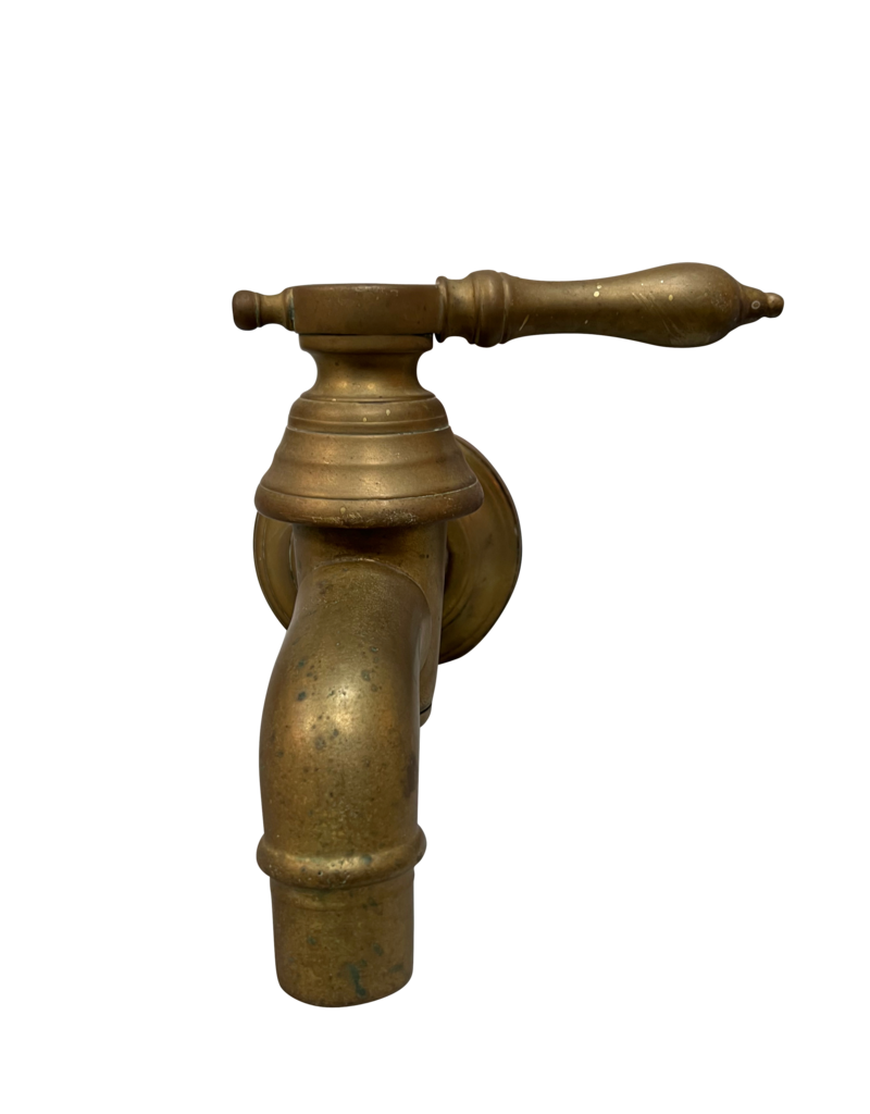 Vintage Solid Watertap In Oxidised Brass - The Antique Fireplace Bank